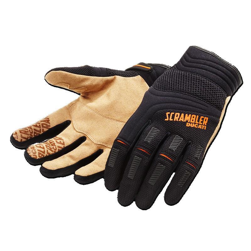 Gloves Ducati SCRAMBLER 98103087 guanti in tessuto OVERLAND nero-beige